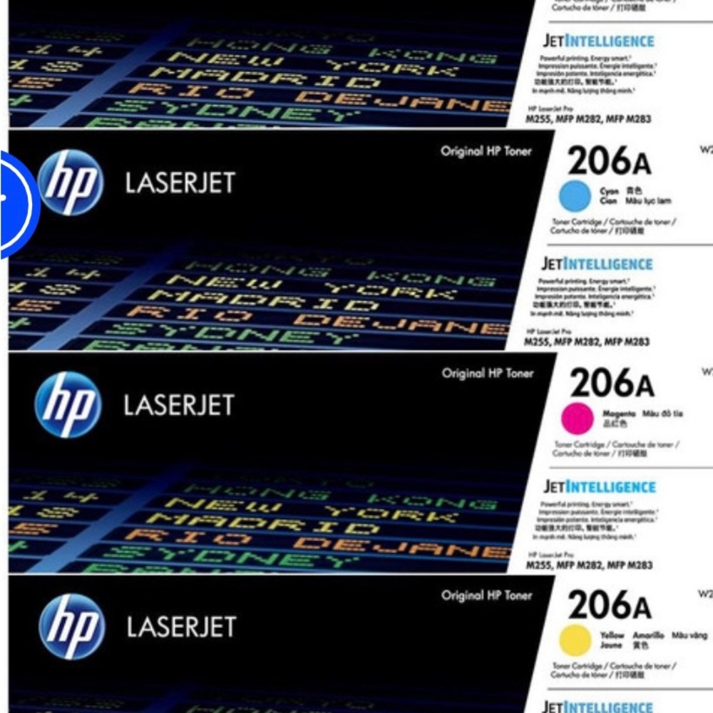 HP 206A  Ink Set W2110A,W2111A,W2112A,W2113A  Black, Cyan, Magenta, Yellow New - Picture 2 of 7